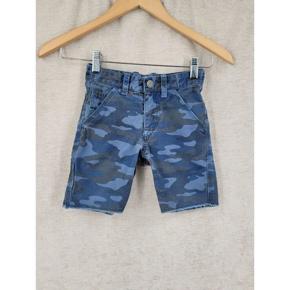 GAP Blue Camo Shorts Utility Distressed Boys Kids Toddler Size 4